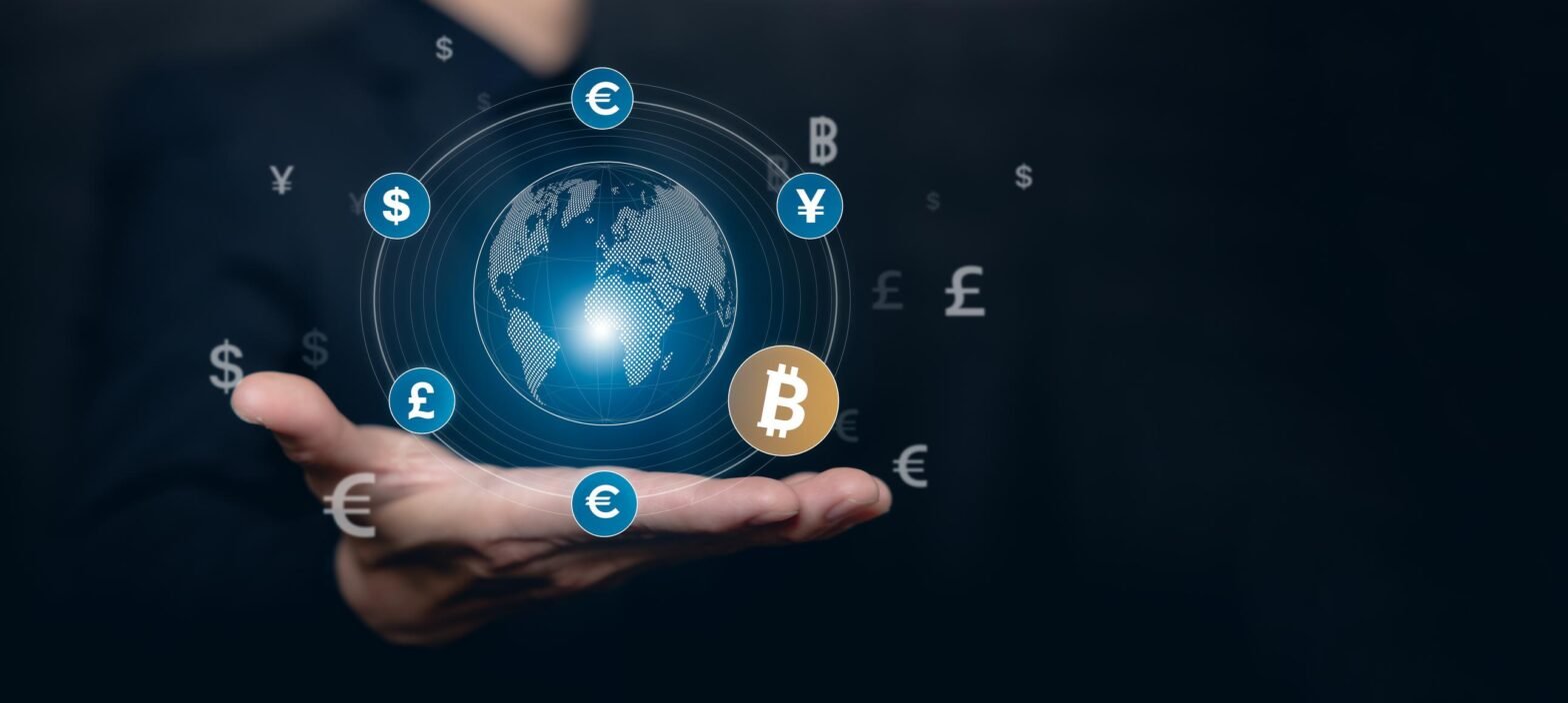 Concept of a single global digital currency shaping future finance